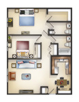 2 Bedroom 1 Story